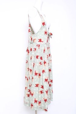 画像2: PINK HOUSE / 麦わら帽子×すずらん柄エプロンワンピース  ミント Y-26-01-27-016-LO-OP-SZ-ZY