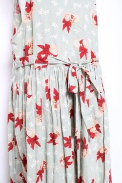 画像4: PINK HOUSE / 麦わら帽子×すずらん柄エプロンワンピース  ミント Y-26-01-27-016-LO-OP-SZ-ZY