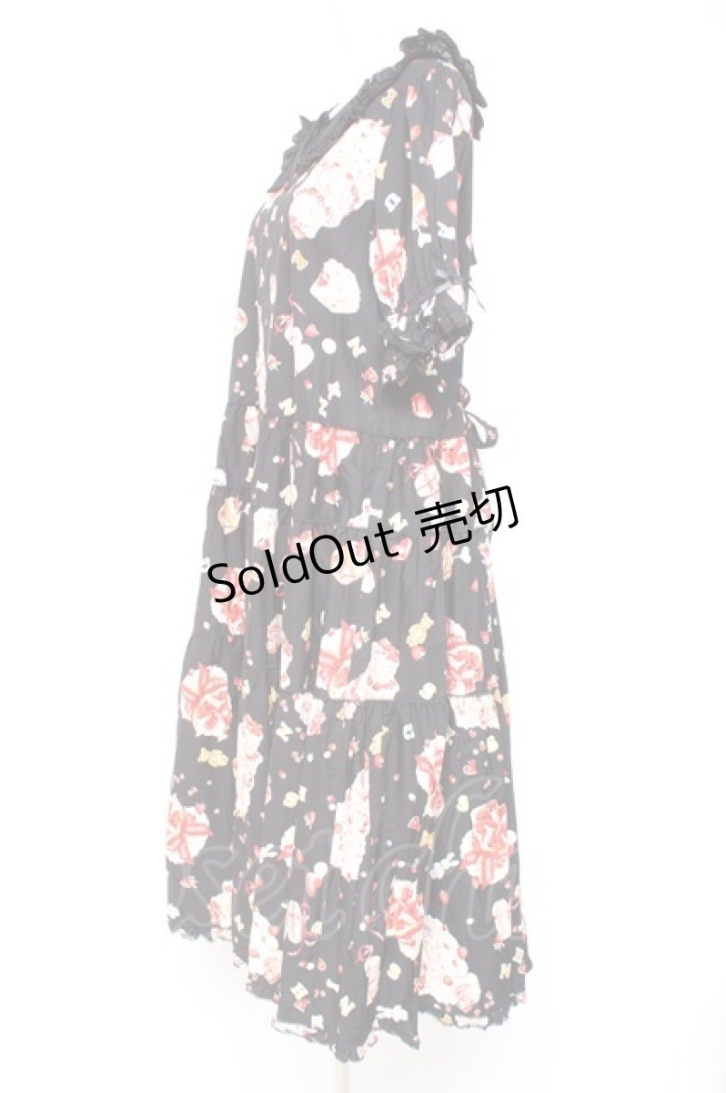 画像2: PINK HOUSE / アニバーサリーケーキプリントミディワンピース  黒 Y-26-01-27-018-LO-OP-SZ-ZY (2)