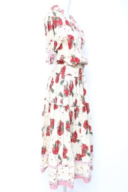 画像2: WONDERFUL WORLD / いちごブーケチェックワンピース  イエロー Y-26-01-27-019-LO-OP-SZ-ZY