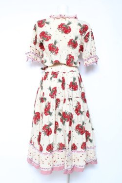 画像3: WONDERFUL WORLD / いちごブーケチェックワンピース  イエロー Y-26-01-27-019-LO-OP-SZ-ZY