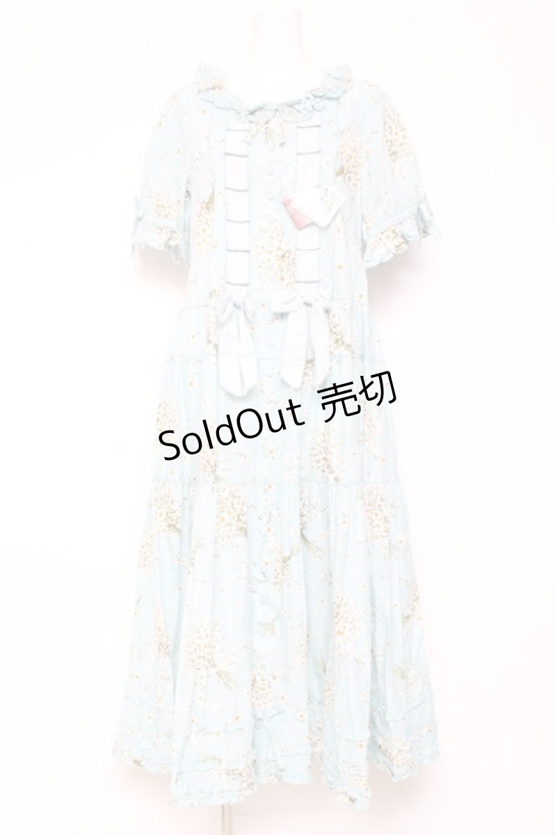 画像1: PINK HOUSE / スマイリーマーガレットプリントワンピース F サックス Y-26-01-27-023-LO-OP-SZ-ZY (1)