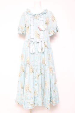 画像1: PINK HOUSE / スマイリーマーガレットプリントワンピース F サックス Y-26-01-27-023-LO-OP-SZ-ZY