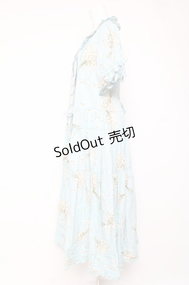 画像2: PINK HOUSE / スマイリーマーガレットプリントワンピース F サックス Y-26-01-27-023-LO-OP-SZ-ZY (2)