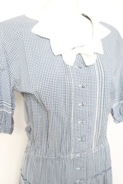 画像5: KANEKO ISAO / ギンガムワンピース  ブルー Y-26-01-27-024-EL-OP-SZ-ZY