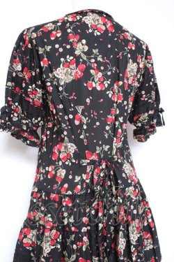 画像4: PINK HOUSE / いちごブーケフリルワンピース F 黒 Y-26-01-27-025-LO-OP-SZ-ZY