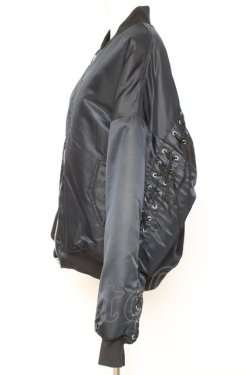 画像2: CIVARIZE / レースアップビッグシルエットMA-1ジャケット 44 ブラック Y-26-01-27-028-GO-CO-YM-ZY