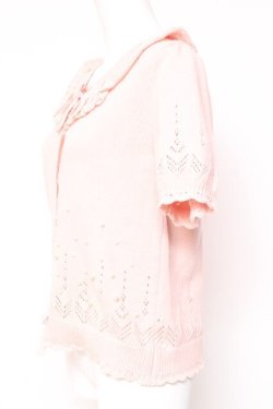 画像2: PINK HOUSE / パール使い透かし柄ニットカーディガン  ピンク Y-26-01-27-029-LO-TO-SA-ZY
