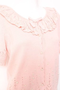 画像4: PINK HOUSE / パール使い透かし柄ニットカーディガン  ピンク Y-26-01-27-029-LO-TO-SA-ZY
