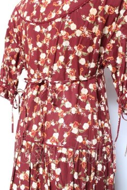 画像4: PINK HOUSE /ハートチェーンフラワーフリルワンピース F ボルドー Y-26-01-27-003-LO-OP-SZ-ZY