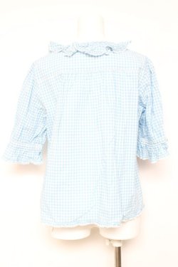 画像3: PINK HOUSE / はしごレース&サテンリボン使いローンブラウス F サックス Y-26-01-27-031-LO-BL-SZ-ZY