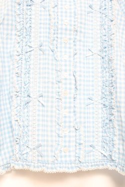 画像6: PINK HOUSE / はしごレース&サテンリボン使いローンブラウス F サックス Y-26-01-27-031-LO-BL-SZ-ZY