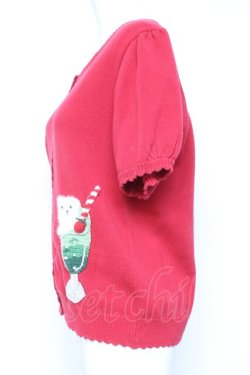 画像2: PINK HOUSE / クリームソーダモチーフニットカーディガン  赤 Y-26-01-27-033-LO-TO-SZ-ZY