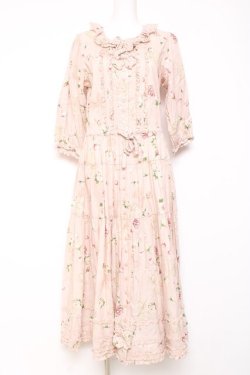 画像1: PINK HOUSE / ロージーローズプリントワンピース  ピンク Y-26-01-27-004-LO-OP-SA-ZY