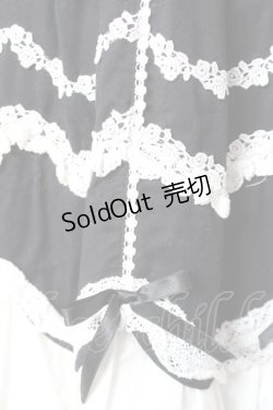 画像6: Angelic Pretty / スカラップドーリィスカート  黒×白 Y-26-01-27-038-AP-SK-SZ-ZI