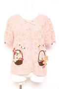 PINK HOUSE / フラワーバスケットテディ付きカーディガン  ピンク Y-26-01-27-040-LO-TO-SZ-ZY