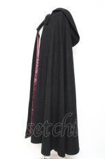 画像2: ATELIER BOZ / フード付きロングマント  ブラック×ワイン Y-26-01-27-042-EL-CO-SZ-ZTC066 (2)