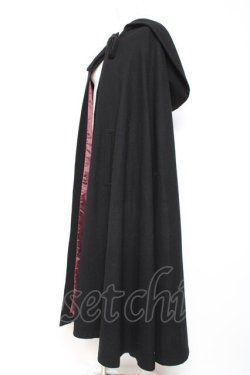 画像2: ATELIER BOZ / フード付きロングマント  ブラック×ワイン Y-26-01-27-042-EL-CO-SZ-ZY