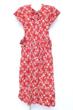 画像1: PINK HOUSE / ローズプリントワンピース  赤 Y-26-01-27-007-LO-OP-SZ-ZY