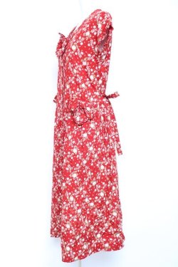 画像2: PINK HOUSE / ローズプリントワンピース  赤 Y-26-01-27-007-LO-OP-SZ-ZY