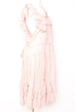 画像2: PINK HOUSE / ローズレース使いローンエプロンドレス  ピンク Y-26-01-27-012-LO-OP-SA-ZY