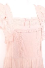 画像6: PINK HOUSE / ローズレース使いローンエプロンドレス  ピンク Y-26-01-27-012-LO-OP-SA-ZS (6)