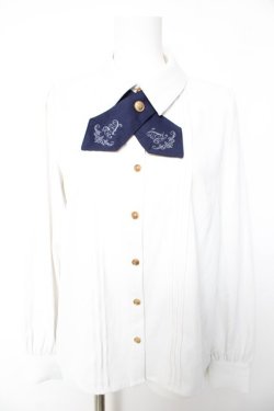 画像1: Amavel / Historical Butler クロスタイブラウス F オフシロ Y-26-01-28-037-CA-BL-SZ-ZY