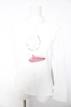 画像1: Kurumi Collaboration / KRデシンジゴスリブラウス  白 Y-26-01-28-040-LO-BL-SZ-ZY