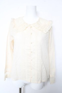 画像1: Fi.n.t / レース使いシアービッグカラーブラウス F アイボリー Y-26-01-28-042-CA-BL-SZ-ZY