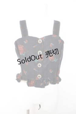 画像1: axes femme NOSTALGIE / ローズゴブランビスチェ M クロ Y-26-01-28-045-AX-TO-SZ-ZY