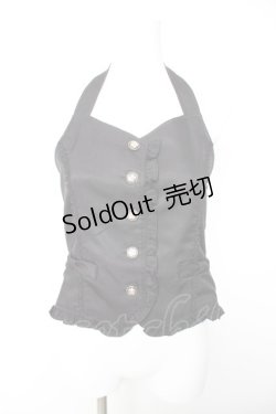 画像1: axes femme POETIQUE / ホルターフリルベスト  黒 Y-26-01-28-046-AX-TO-SZ-ZY