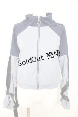 画像1: axes femme POETIQUE / ベルト配色デザインパーカー M サックス Y-26-01-28-049-AX-TO-SZ-ZS