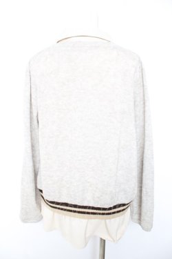 画像2: axes femme / エンブレム付きカーデ風トップス M グレー Y-26-01-28-051-AX-TO-SZ-ZY