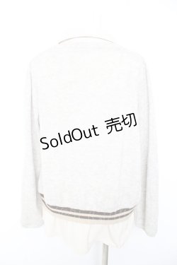 画像2: axes femme / エンブレム付きカーデ風トップス M グレー Y-26-01-28-051-AX-TO-SZ-ZT628