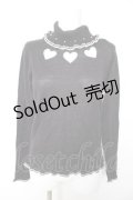 axes femme POETIQUE / ハート柄タートルニットプルオーバー M 黒 Y-26-01-28-052-AX-TO-SZ-ZY