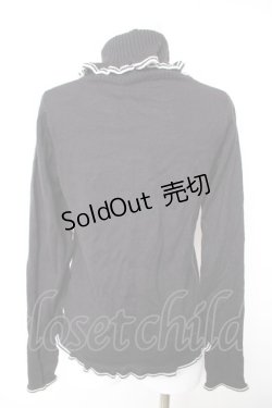 画像2: axes femme POETIQUE / ハート柄タートルニットプルオーバー M 黒 Y-26-01-28-052-AX-TO-SZ-ZY