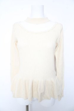 画像1: axes femme POETIQUE / デコルテ透けプチスタンドプルオーバー M キナリ Y-26-01-28-053-AX-TO-SZ-ZY