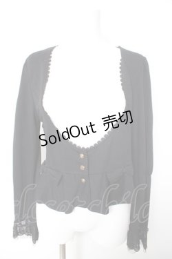 画像1: axes femme / ペプラムデザインボレロ M 黒 Y-26-01-28-054-AX-TO-SZ-ZY