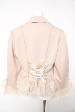 画像2: axes femme / レースフリル編上ジャケット F ベージュ Y-26-01-28-056-AX-JA-SZ-ZY