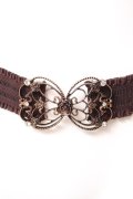 axes femme / 立体バラクラシカルゴムベルト  茶 Y-26-01-28-010-AX-ZA-SZ-ZY
