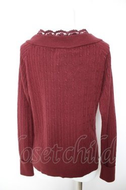 画像2: axes femme / レースVネックニットプル M ワイン Y-26-01-28-063-AX-TO-SZ-ZY