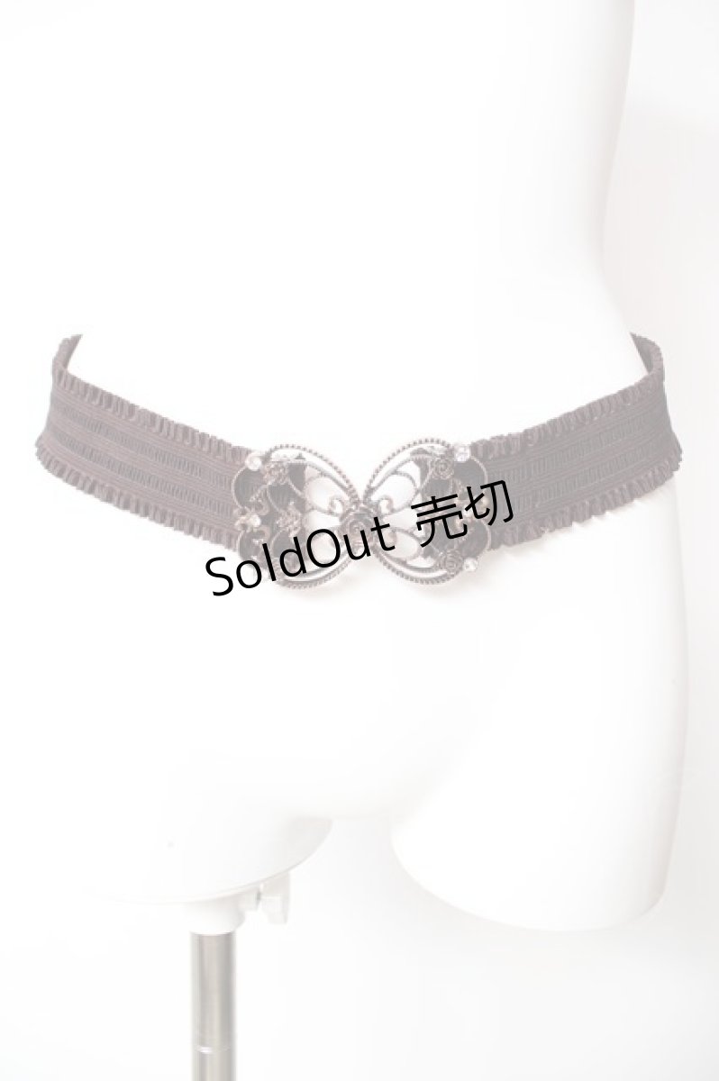 画像2: axes femme / 立体バラクラシカルゴムベルト  茶 Y-26-01-28-010-AX-ZA-SZ-ZT600-F001 (2)