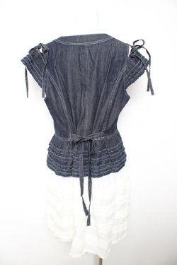 画像2: PINK HOUSE / オールドデイムｘローンフリルロングベスト  青 Y-26-01-28-071-LO-TO-AS-ZY