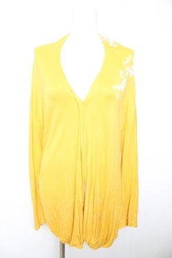 画像1: gouk / 桜プリントカーディガン  イエロー Y-26-01-28-077-GO-TO-SZ-ZY