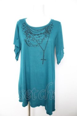 画像1: ALGONQUINS / チェーンptロングトップス F グリーン Y-26-01-28-078-AL-TO-SZ-ZY