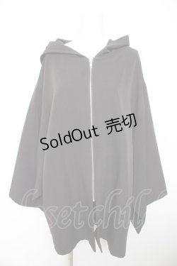 画像1: Deorart / PLファブリック地 着物袖 ジップアップパーカー M 黒 Y-26-01-28-083-PU-TO-SZ-ZY