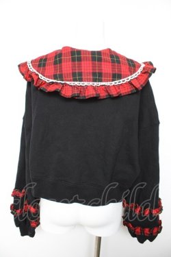 画像2: Angelic Pretty / タータンチェックレッスン付け襟プルオーバー  黒×赤 Y-26-01-28-084-AP-TO-SZ-ZY