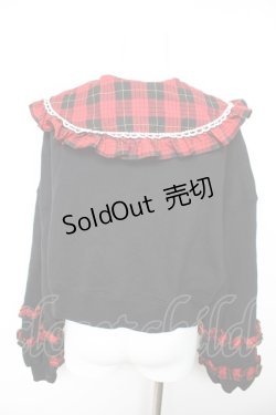 画像2: Angelic Pretty / タータンチェックレッスン付け襟プルオーバー  黒×赤 Y-26-01-28-084-AP-TO-SZ-ZY