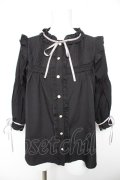 axes femme POETIQUE / フリルボリューム袖ブラウス  黒 Y-26-01-28-085-AX-BL-SZ-ZY