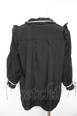 画像2: axes femme POETIQUE / フリルボリューム袖ブラウス  黒 Y-26-01-28-085-AX-BL-SZ-ZY